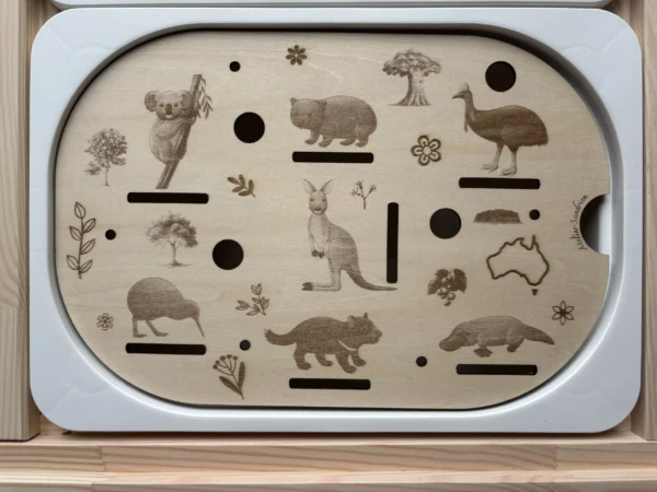 Insert sensoriel en bois - Les animaux d'Australie