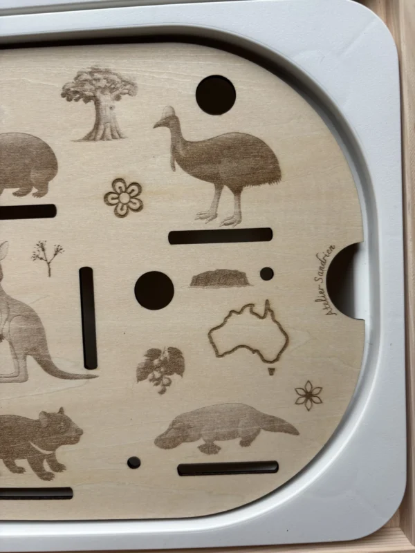 Insert sensoriel en bois - Les animaux d'Australie