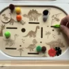 Insert sensoriel dinosaures en bois  - version illustrée