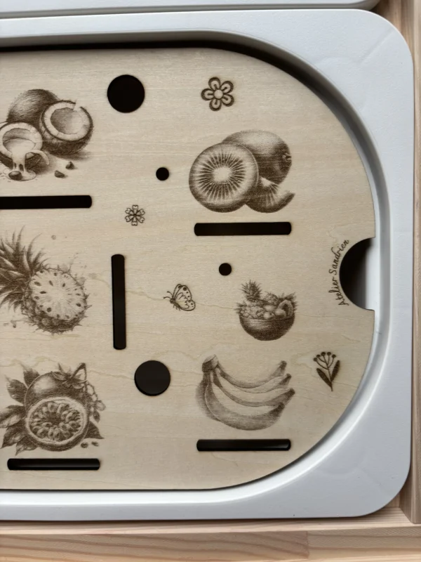 Insert sensoriel en bois - Fruits exotiques