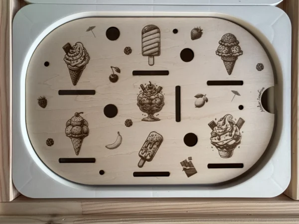 Insert sensoriel en bois - Les glaces