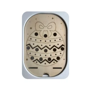 Insert sensoriel en bois Boule de Noël à trous et fentes pour activité de motricité fine et transvasement