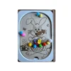 Insert sensoriel en bois représentant un lapin de Pâques avec panier d’œufs, jeu de tri et de motricité fine pour enfants - lapin décoré