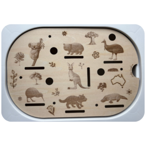 Insert sensoriel en bois animaux d'Australie– jeu d’association visuelle pour enfant