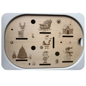 Insert sensoriel en bois scènes de Noël pour activité d’association visuelle et motricité fine