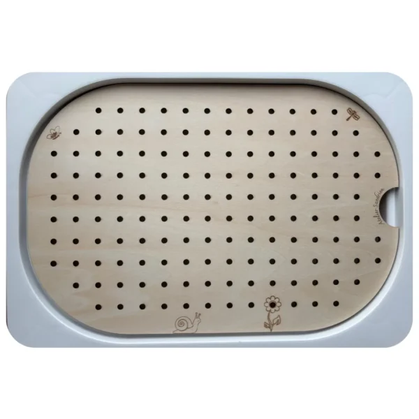 Insert sensoriel en bois perforé pour atelier à trous, support de motricité fine pour enfants avec picots et accessoires