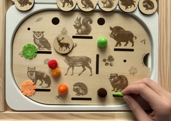 Insert sensoriel en bois - Animaux de la forêt