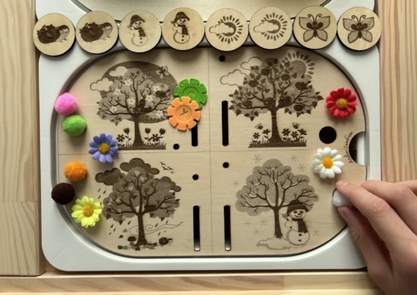 Insert sensoriel en bois - Les 4 saisons
