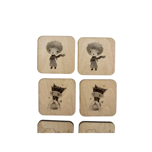 mémory le Prince en bois - zoom sur certaines pièces