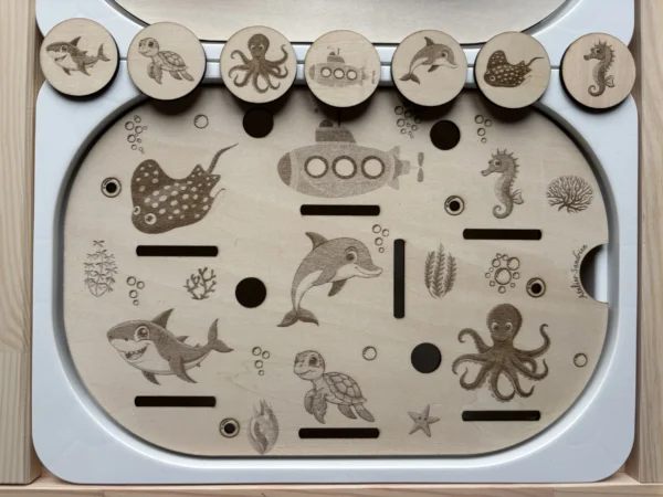 Insert sensoriel en bois - Univers sous-marin