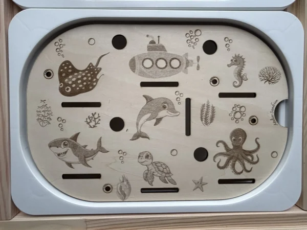 Insert sensoriel en bois - Univers sous-marin