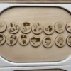Insert sensoriel en bois métiers du quotidien avec 14 jetons en bois illustrés pour association et vocabulaire