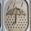 Insert sensoriel en bois - Parapluie numéroté
