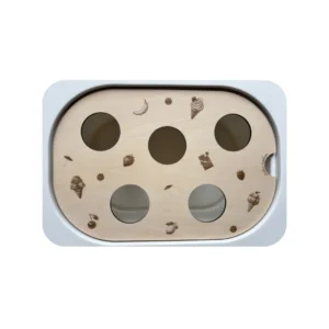 Support en bois porte cones pour activité de transvasement enfant - insert sensoriel en bois