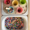 Insert sensoriel en bois - 5 trous pour cônes de glace