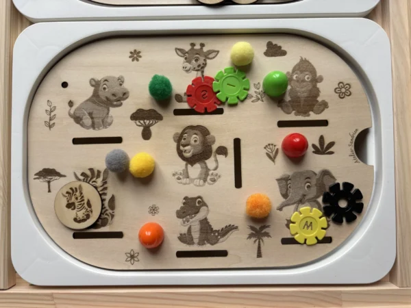 Insert sensoriel en bois - Savane (version illustrée)