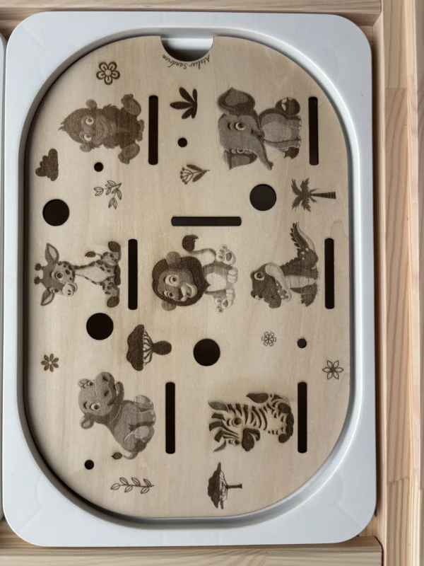 Insert sensoriel en bois - Savane (version illustrée)