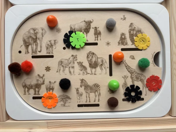 Insert sensoriel en bois - Savane africaine