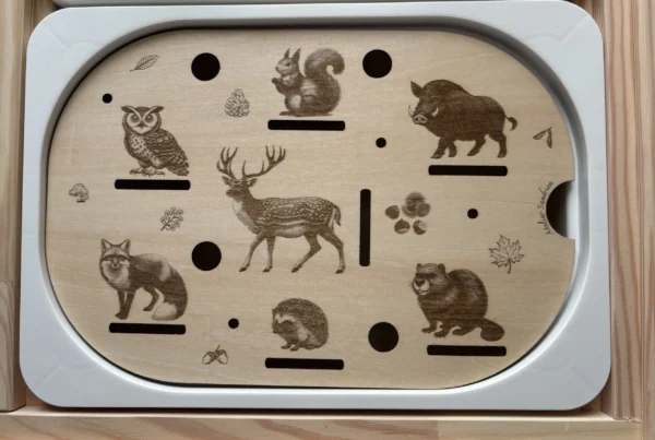 Insert sensoriel en bois - Animaux de la forêt