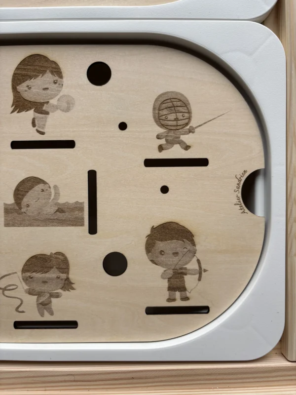 Insert sensoriel en bois - Sports et motricité