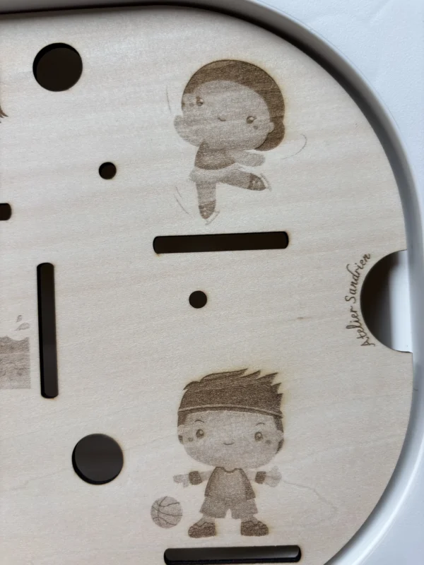 Insert sensoriel en bois - Sports du quotidien