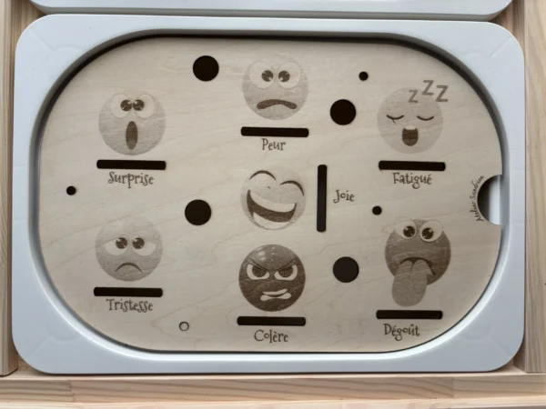 Insert sensoriel en bois – les émotions