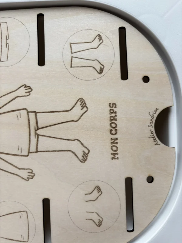 Insert sensoriel en bois - Découverte du corps humain