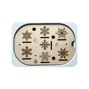 insert sensoriel en bois hiver flocons de neige sans accessoires, support de motricité fine enfant