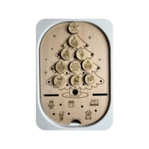 insert sensoriel en bois sapin de noël avec jetons scratch motricité fine et observation