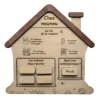 Maison des rituels en bois « Chez nounou » avec les règles de vie, enfants présents et jour de la semaine.
