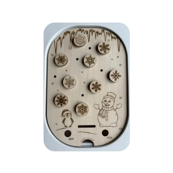 Insert sensoriel hiver en bois avec flocons de neige scratch - motricité fine