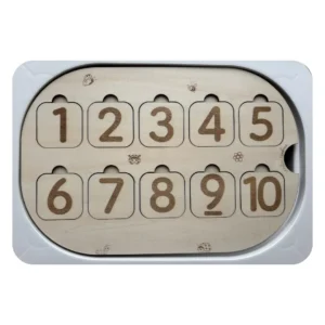 Insert sensoriel en bois Chiffres 1 à 10 pour activité de numération