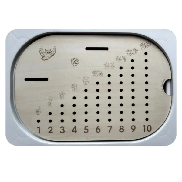 Insert sensoriel en bois chiffres de 1 à 10 pour compter et manipuler – Atelier Sandrien