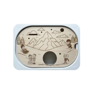 Gobelet hiver vide intégré à un insert sensoriel en bois Atelier Sandrien