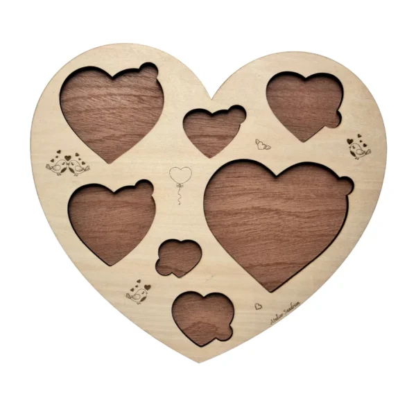 Puzzle en bois - Coeur sans les pièces