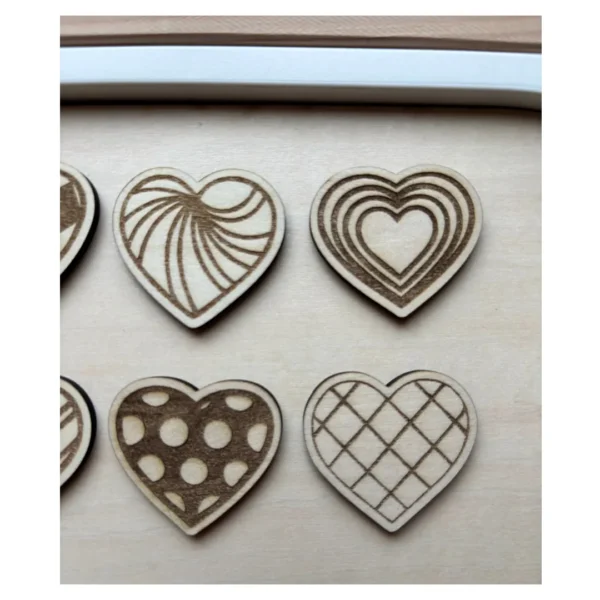 coeurs en bois détails