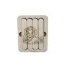 Puzzle en bois en forme de bâton avec un lion gravé, jeu éducatif artisanal pour enfant favorisant la motricité fine.