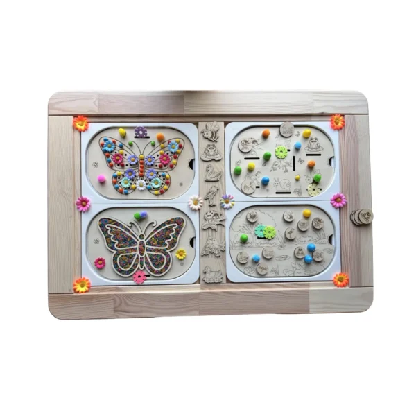 Insert sensoriel en bois - Jardin des petites bêtes - ses 7 jetons inclus