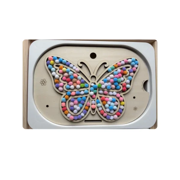 Insert sensoriel en bois – Papillon à remplir