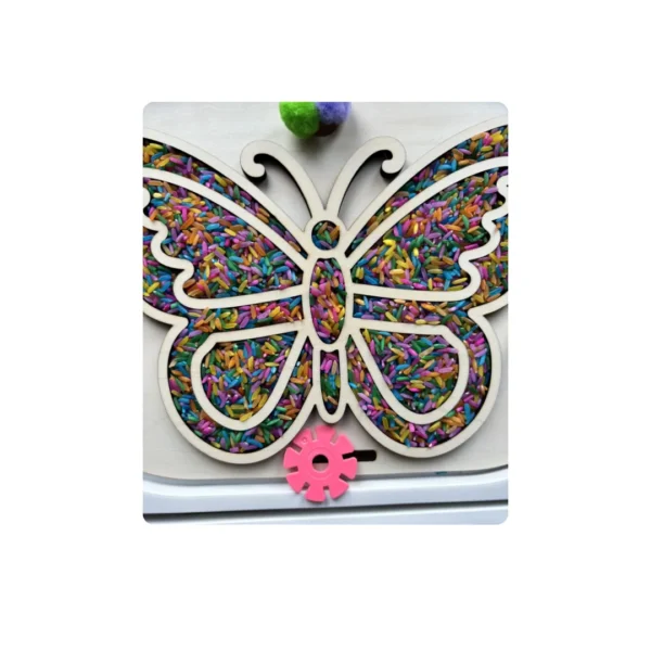 Insert sensoriel en bois – Papillon à remplir