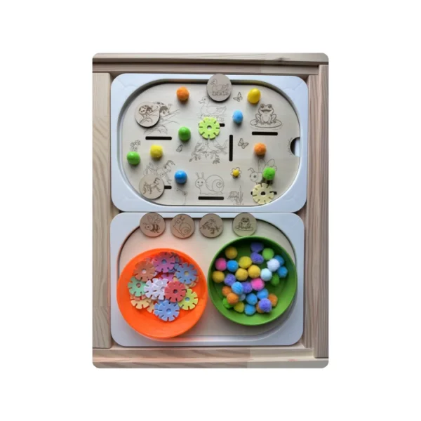 Insert sensoriel en bois - Jardin des petites bêtes - ses 7 jetons inclus
