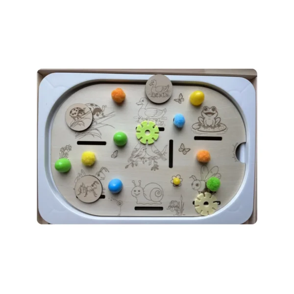 Insert sensoriel en bois - Jardin des petites bêtes - ses 7 jetons inclus