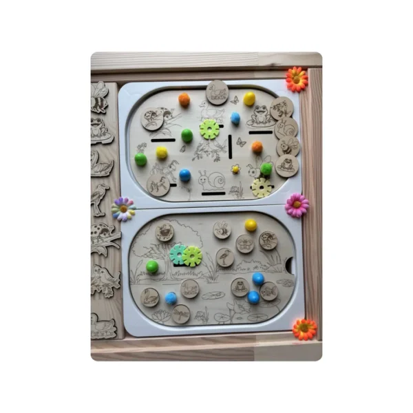 Insert sensoriel en bois - Jardin des petites bêtes - ses 7 jetons inclus