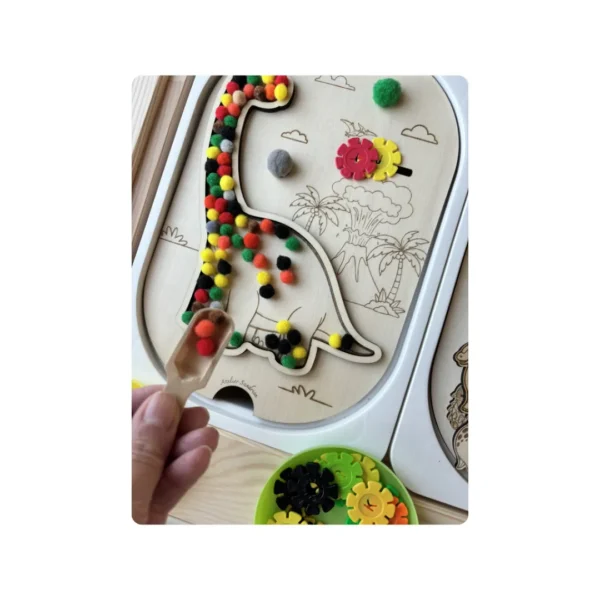 insert sensoriel forme diplodocus à remplir avec main