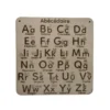 Tableau abécédaire en bois gravé avec alphabet illustré, pour l’éveil au langage des enfants