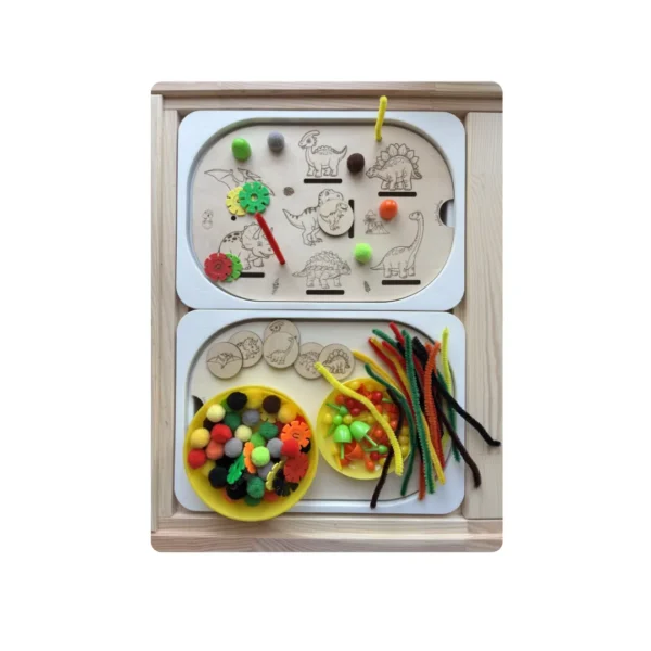 insert sensoriel bois dinosaure version observation accessoires dessus