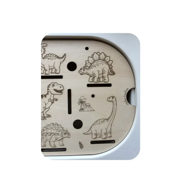 insert sensoriel bois dinosaure version observation - zoom