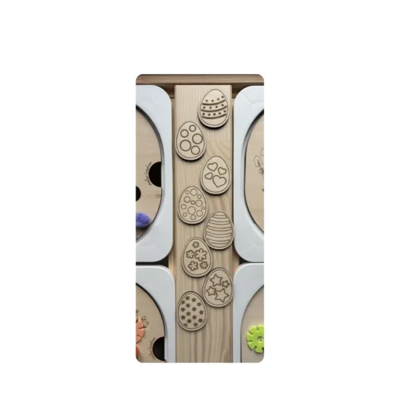 Œufs Pâques bois gravés