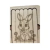 Puzzle bâtonnet en bois représentant un lapin gravé, jeu éducatif favorisant la motricité fine, la concentration et l’autonomie des jeunes enfants.
