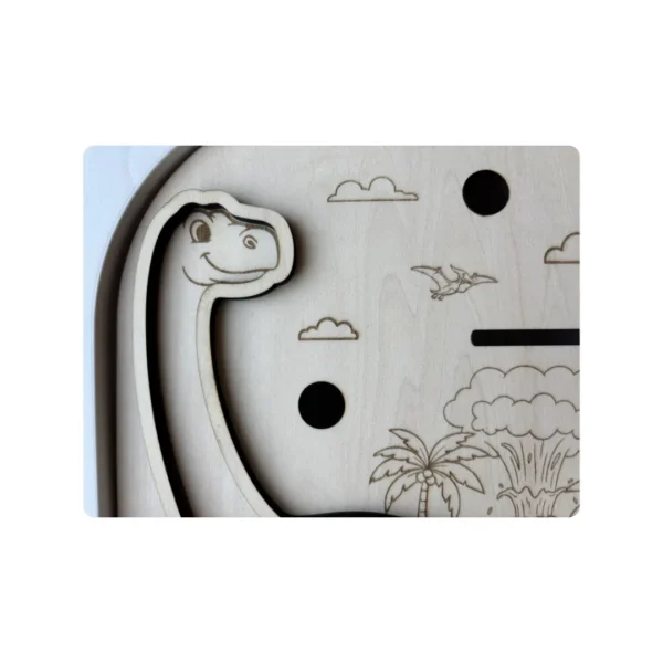 zoom insert sensoriel en bois forme diplodocus à remplir